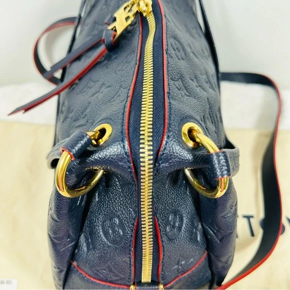 Louis Vuitton Ponthieu Handbag Monogram Empreinte Leather PM Blue Marine Rouge - Picture 6 of 16